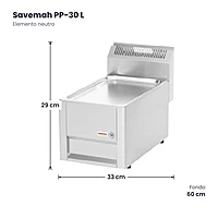 Elemento neutro Serie 600 Savemah PP-30 L – medidas