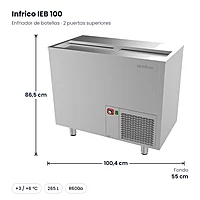 Enfriador de botellas 100 cm inox 265 L Infrico IEB 100 – medidas