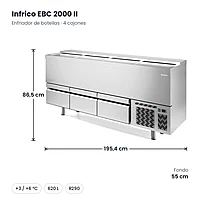 Enfriador de botellas 195 cm con cajones 620 L Infrico EBC 2000 II – medidas