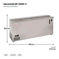 Enfriador de botellas Savemah EB-2000-II – medidas