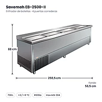 Medidas Savemah EB-2500-II: 250.5 x 56.5 x 88 cm