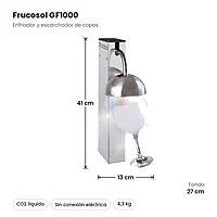 Enfriador de copas con CO2 Frucosol GF1000 – medidas