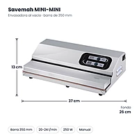 Medidas Savemah MINI-MINI: 37 x 26 x 13 cm