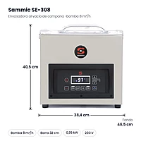 Envasadora al vacío Sammic SE-308 bomba 8 m³/h – medidas