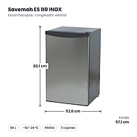 Medidas Savemah ES 110 INOX: 52.6 x 57.1 x 83.1 cm