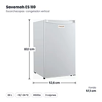 Medidas Savemah ES 110: 52.6 x 57.1 x 83.1 cm