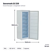 Medidas Savemah ES 230: 54.6 x 56 x 163.6 cm