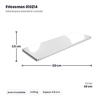 Estante inox para estantería modular 120 x 40 cm Fricosmos – medidas