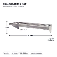 Medidas Savemah EMESC-600: 60 x 32.5 x 21 cm