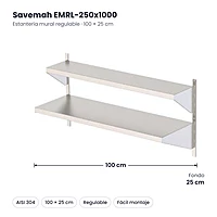 Medidas Savemah EMRL-250x1000: 100 x 25 cm
