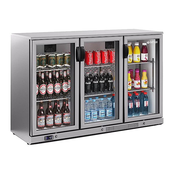 Expositor refrigerado bajo barra 3 puertas de cristal 330 L Infrico ERV 35 II