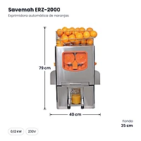 Exprimidora automática de naranjas Savemah ERZ-2000 – medidas