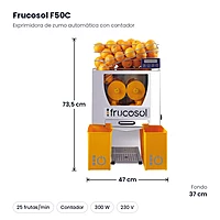 Exprimidora de naranjas automática con contador Frucosol F50C – medidas