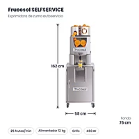 Exprimidora de naranjas autoservicio con mueble Frucosol SELFSERVICE – medidas