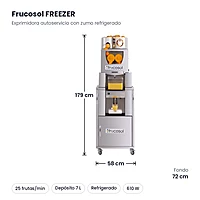 Exprimidora de naranjas autoservicio con zumo refrigerado Frucosol FREEZER – medidas