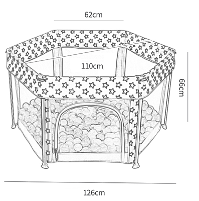 Сгъваема шестоъгълна кошара + килимче за игра Сгъваема шестоъгълна кошара + килимче за игра