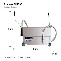 Filtradora de aceite para freidoras Frucosol SF5000 – medidas