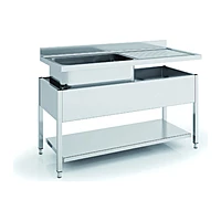 Fregadero 1 seno con escurridor derecha 120x60 cm con bastidor Eratos FG-126/11-D