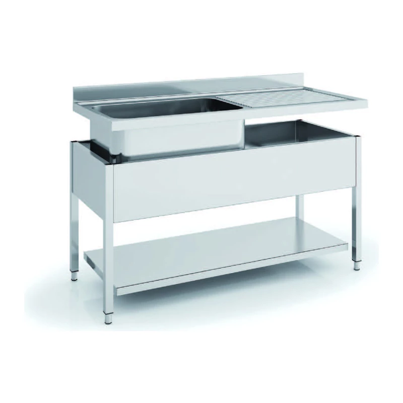 Fregadero 1 seno con escurridor derecha 120x60 cm con bastidor Eratos FG-126/11-D