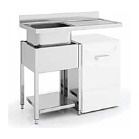 Fregadero 1 seno con escurridor derecha y hueco para lavavajillas 120x60 cm con bastidor Eratos FG-126/11-D