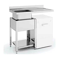 Fregadero 1 seno con escurridor derecha y hueco para lavavasos 100x55 cm con bastidor Eratos FG-1055/11-D