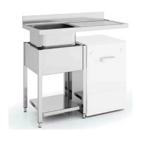 Fregadero 1 seno con escurridor derecha y hueco para lavavasos 100x55 cm con bastidor Eratos FG-1055/11-D