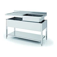 Fregadero 1 seno con escurridor izquierda 120x60 cm con bastidor Eratos FG-126/11-I
