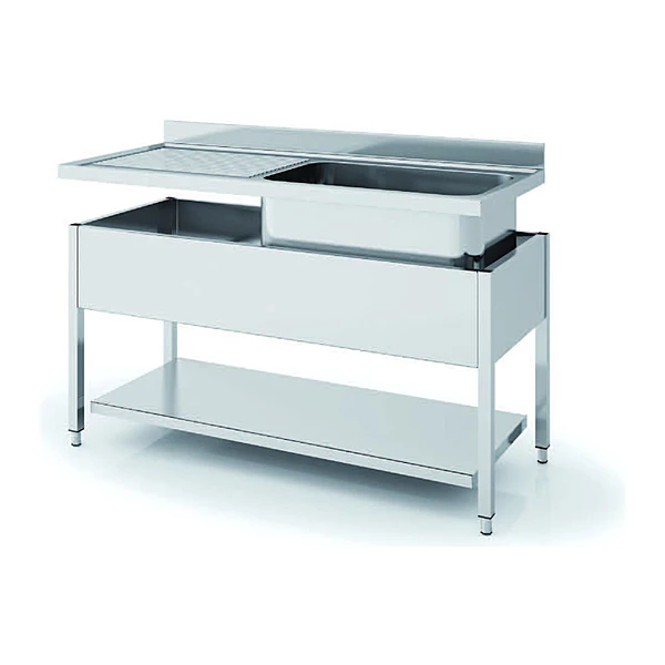 Fregadero 1 seno con escurridor izquierda 120x60 cm con bastidor Eratos FG-126/11-I