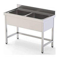 Fregadero 2 senos 120x60 cm con bastidor Eratos FG-126/20