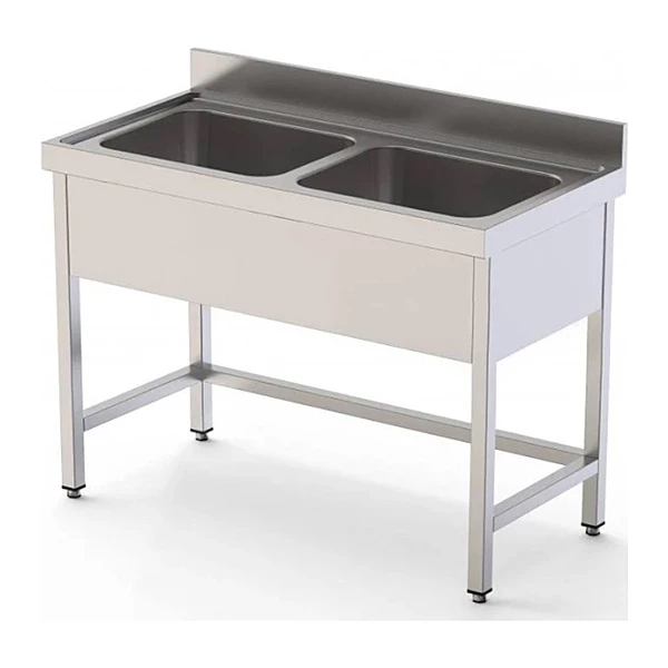 Fregadero 2 senos 120x60 cm con bastidor Eratos FG-126/20