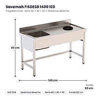 Medidas Savemah FI6DESB 1400 1ED: 140 x 60 x 85 cm