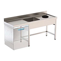 Fregadero con desbroce, escurridor derecha y hueco lavavajillas 180x60 Savemah FI6DESBLAV 1800 1ED