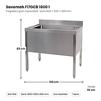 Medidas Savemah FI7GCB 1600 1: 160 x 70 x 85 cm