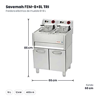 Freidora eléctrica de mueble 8+8 L Serie 600 Savemah FEM-8+8L TRI – medidas