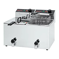 Freidora eléctrica de sobremesa 7,5+7,5 L con grifo Savemah FREP-7+7