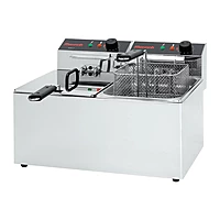 Freidora eléctrica de sobremesa 7,5+7,5 L sin grifo Savemah FREP-7+7