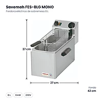 Freidora eléctrica de sobremesa 8 L Savemah FES-8LG MONO – medidas