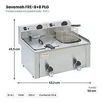 Medidas Savemah FRE-8+8 PLG: 63.2 x 56 x 45.5 cm
