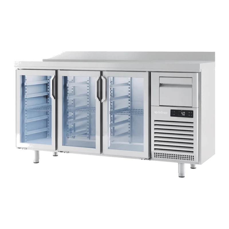 Frente mostrador refrigerado 245 cm 4 puertas de cristal Infrico FMPP 2500 CR