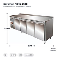 Medidas Savemah FMNS-2500: 250.5 x 60 x 102 cm