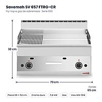 Medidas Savemah SV 657 FTRG-CR: 70 x 65 x 30 cm