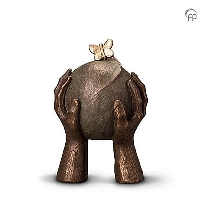 Keramische urn brons Metamorfose Keramische urn brons Metamorfose