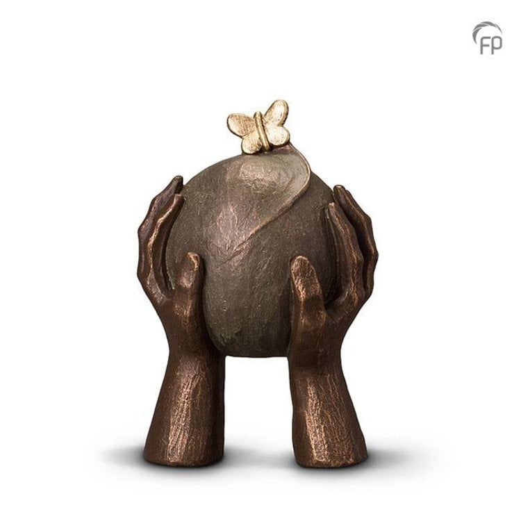 Keramische urn brons Metamorfose Keramische urn brons Metamorfose