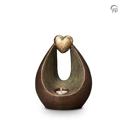 Keramische urn brons Verlichte hart Keramische urn brons Verlichte hart