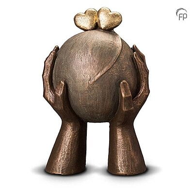 Keramische urn brons Liefde groot Keramische urn brons Liefde groot