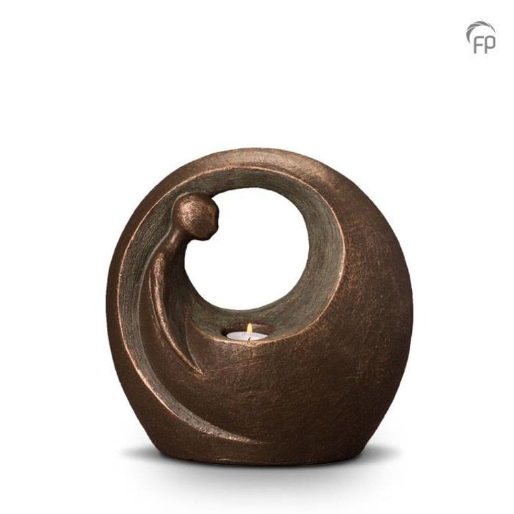 Keramische urn brons Eenzaam, waxine Keramische urn brons Eenzaam, waxine