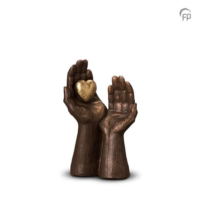 Keramische urn brons Gedragen liefde Keramische urn brons Gedragen liefde