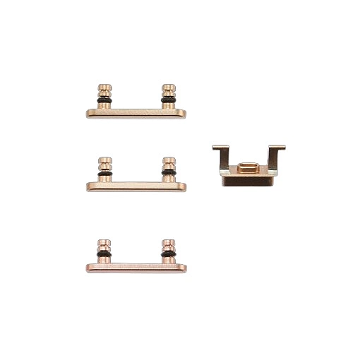 Apple iPhone 7 , 8 Plus - Replacement Buttons Set With Rubber Spacers - Gold