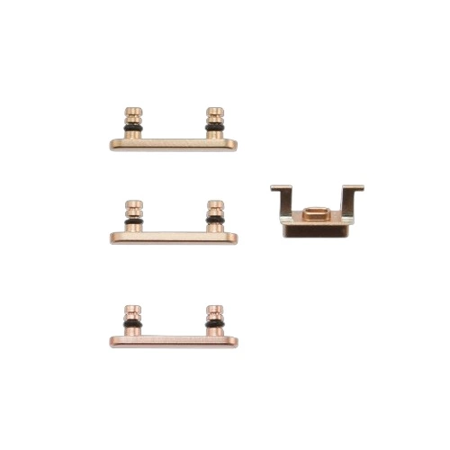 Apple iPhone 7 , 8 Plus - Replacement Buttons Set With Rubber Spacers - Gold