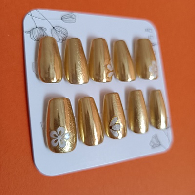 Golden Chrome with white flower